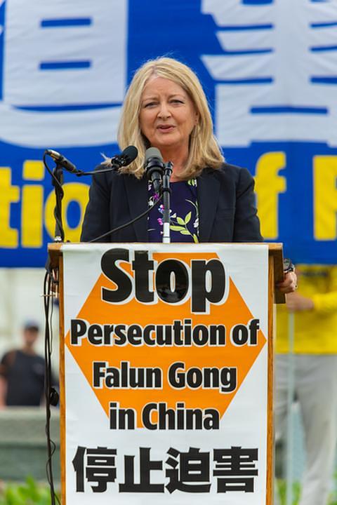 Nina Shea, direktorica Centra za vjerske slobode, je izjavila: "Vjerske slobode su dio Izvještaja o strategiji nacionalne sigurnosti Trumpove administracije. To čini zaštitu verskih manjina strategijom nacionalne bezbijednosti. Lako je videti zašto. Ono što se dešava [sa progonom Falun Gonga u Kini] pokazuje krajnje divljaštvo i brutalnost, brutalnost kineske vlade. Ovo mora prestati i mi moramo nastaviti iznositi ovo pitanje Kongresu, američkoj vladu i svijetu.“