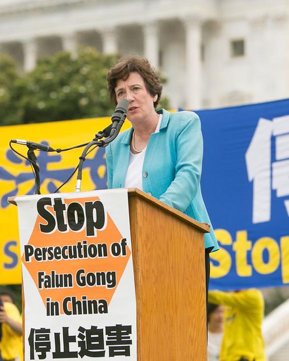 Suzanne Scholte iz Fondacije foruma odbrane se divi hrabrosti i duhu praktikanata Falun Gonga. Ona vjeruje da njihovi napori ne pomažu samo njihovim kolegama u Kini, već i svim ljudima koji pate pod diktaturom Komunističke partije.