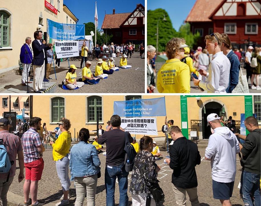 Falun Gong praktikanti su demonstrirali izvođenje pet vježbi i svaki dan tokom sedmice aktivnosti držali forume o problemima u Kini.