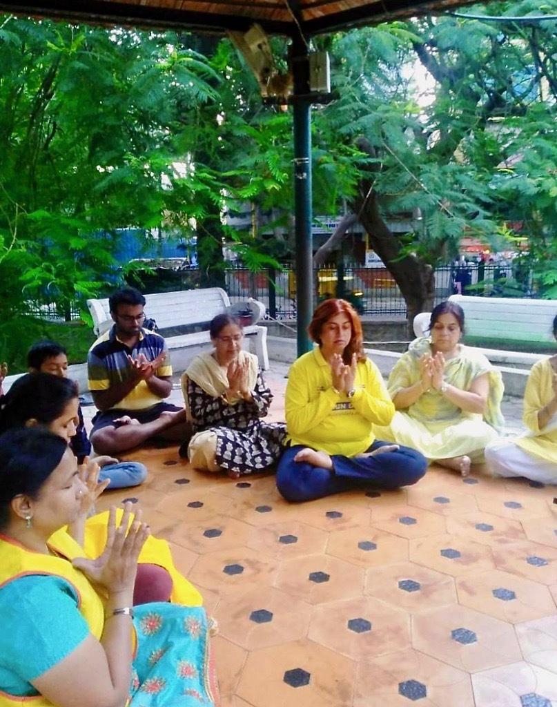 Praktikanti u Nagpuru okupili su se kako bi proslavili Svjetski Falun Dafa dan 2019. godine. 