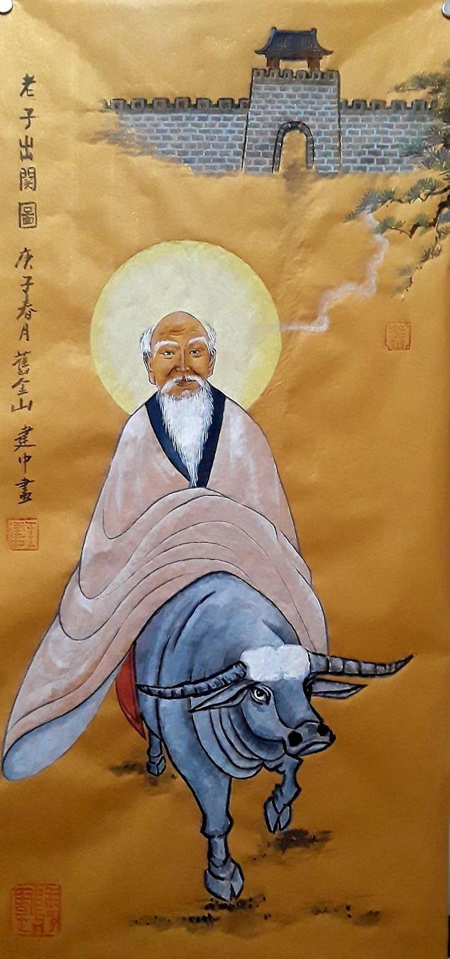 Slika gospodina Wanga: Lao ce jaše na volu preko prijevoja (kinesko slikarstvo)