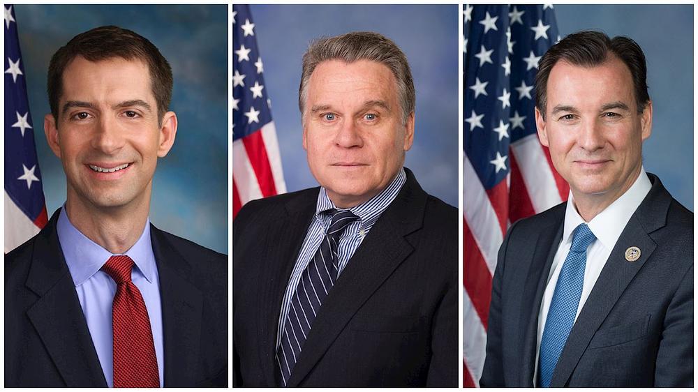 Novi prijedlog zakona za zaustavljanje prisilne žetve organa u Kini su predstavili senator Tom Cotton (R-Arkansas, lijevo), kongresmeni Chris Smith (R-New Jersey, sredina) i Tom Suozzi (D-New York, desno).