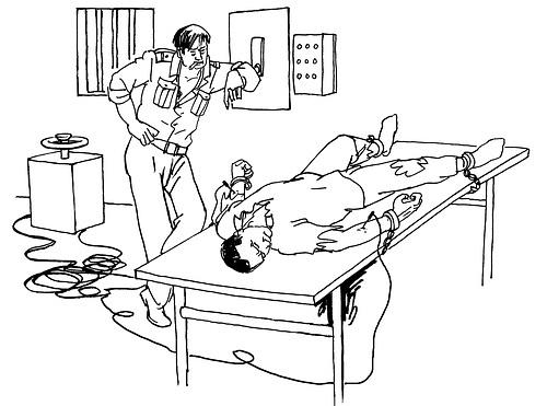  Ilustracija mučenja: električni šokovi
