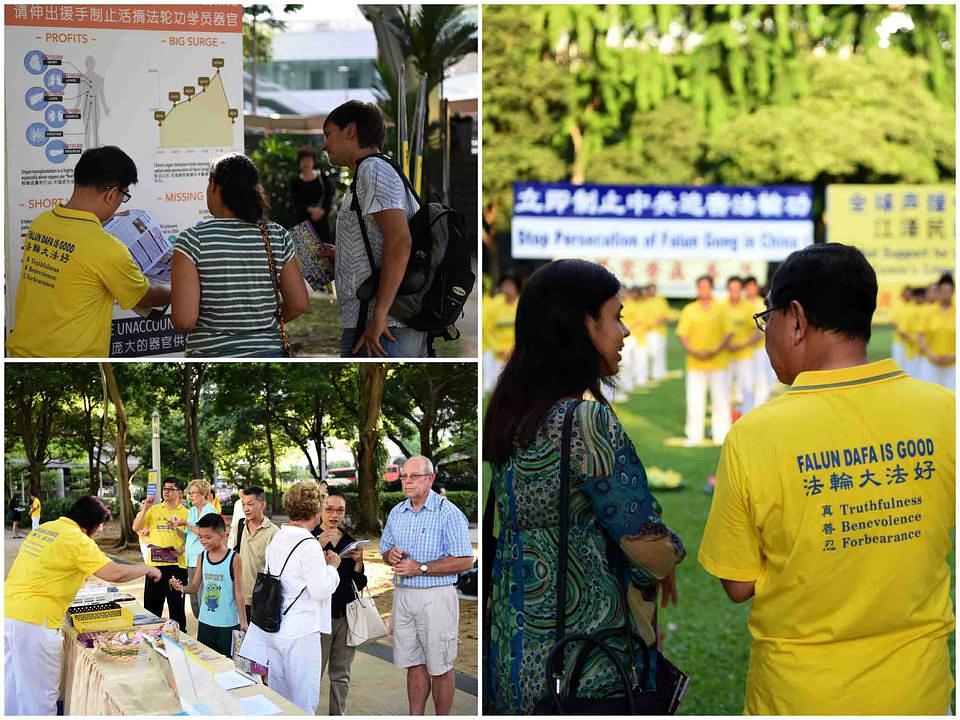 Praktikanti Falun Gonga govore ljudima o progonu u Kini.