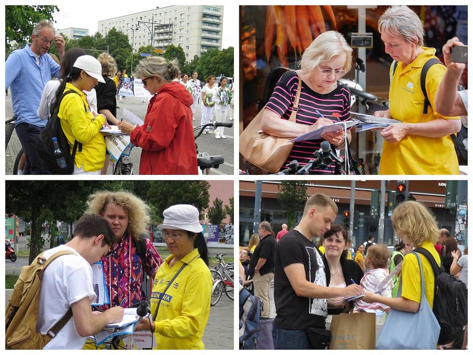 Ljudi potpisuju peticiju koja poziva na okončanje progona, nakon što su saznali da kineski režim ubija praktikante Falun Gonga da bi uzimao njihove tjelesne organe.