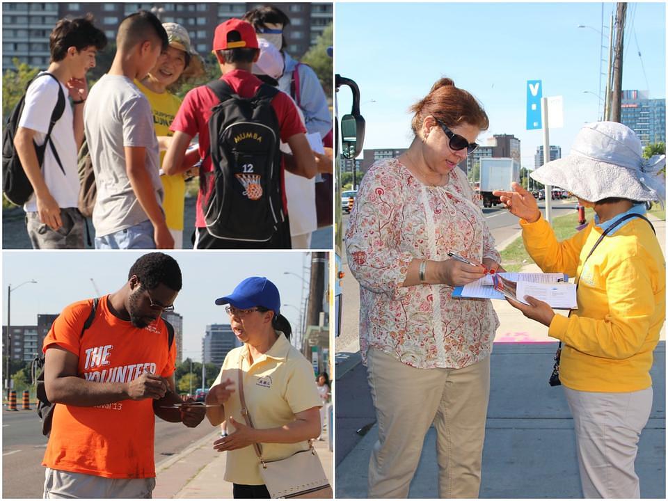 U oblasti Richmond Hill 4. avgusta praktikanti Falun Gonga su za samo dva časa prikupili 200 potpisa.