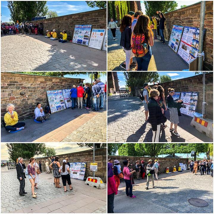 Praktikanti s prolaznicima razgovaraju o Falun Gongu i progonu Kini 