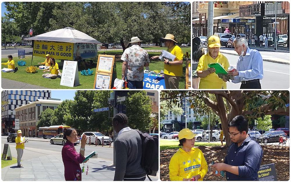 Ljudi su zastali da bi s praktikantima razgovarali i saznali više o progonu koji se i u ovom trenutku dešava u Kini. Mnogi su potpisali peticiju za osudu progona.