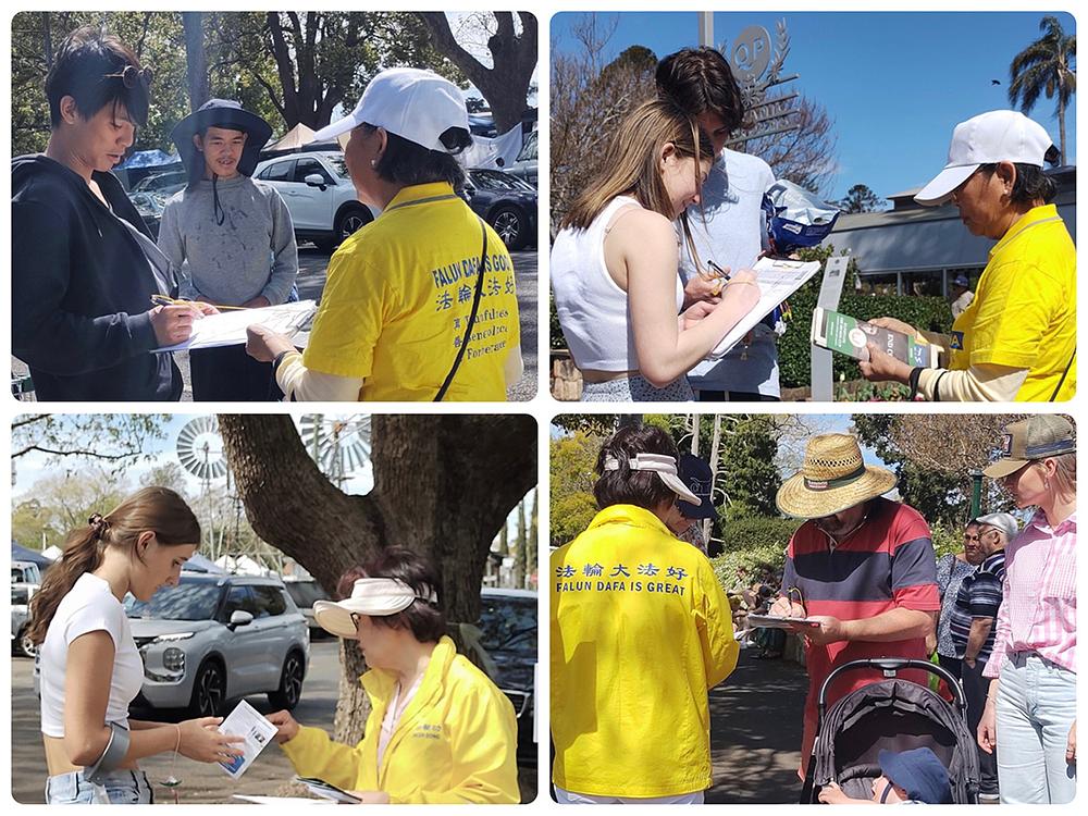 Prolaznici su potpisivali peticiju kojom su pozvali da se prekine represija u Kini.