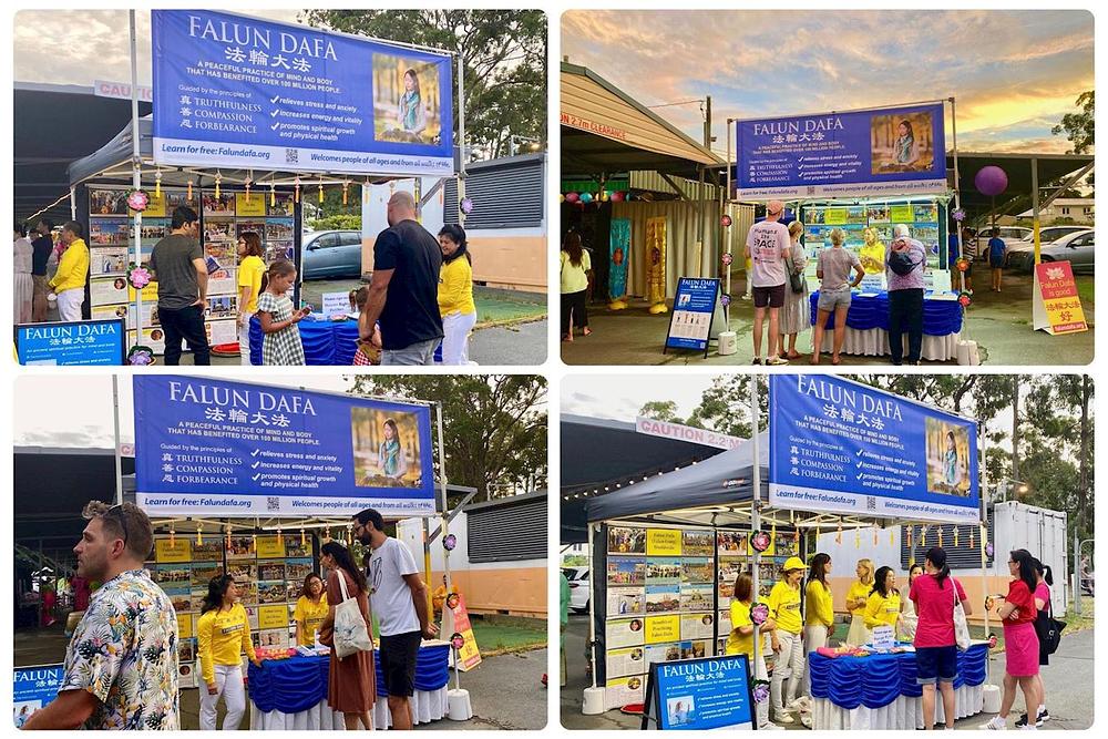 Dafa praktikanti su na informativnom štandu publici predstavili tradicionalnu praksu uma i tijela i ljude informisali o tekućem progonu u Kini.