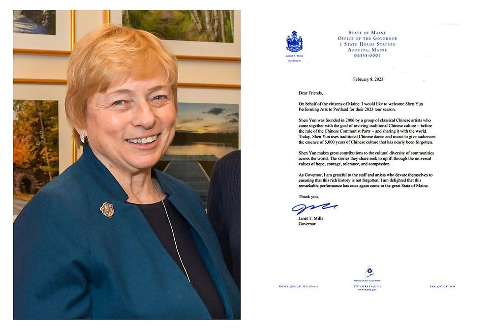 Prije nastupa Shen Yuna u Portlandu, Maine, 25. i 26. veljače, guvernerica Mainea, Janet Mills, odala je Shen Yunu počast službenim pismom dobrodošlice. (The Epoch Times)